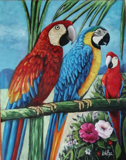 Tranquilidad en familia Oil Canvas Animals