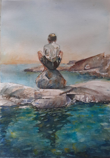 La caleta Watercolour Paper Marine Painting