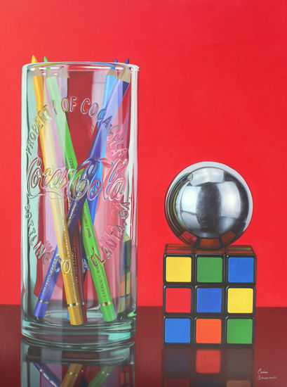 Red- Rubik Oil Canvas Still Life Paintings