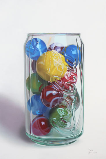 Marbles and Coke Oil Canvas Still Life Paintings