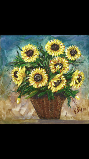 Sunflowers Acrylic Panel Floral Painting