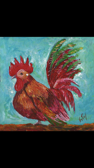 Rooster red Acrílico Tabla Animales