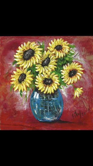 Sunflowers Acrylic Panel Floral Painting