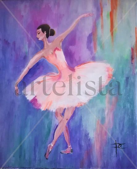 BAILARINA ENTRE NUBES 2 Acrylic Canvas Figure Painting