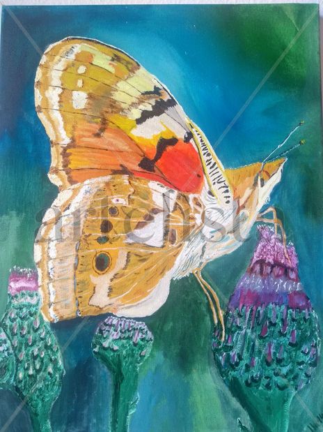 Mariposa sobre flor...