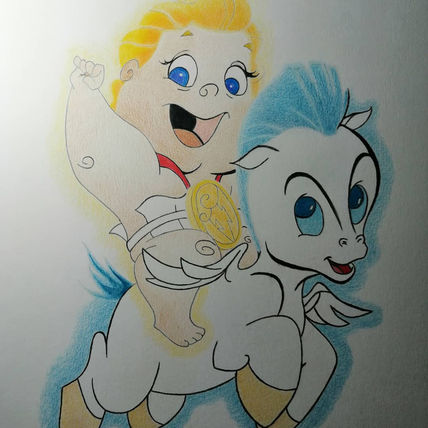 Bebé Hércules y pegaso