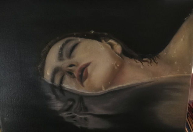 flotando Oil Canvas Portrait