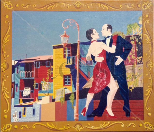 Tango en La Boca Acrylic Textile Landscaping