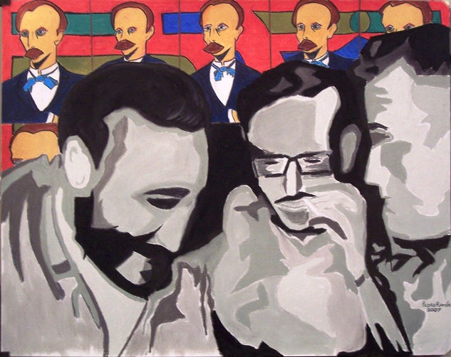 Jose Marti: La fiesta del chivo I Pastel Card Figure Painting