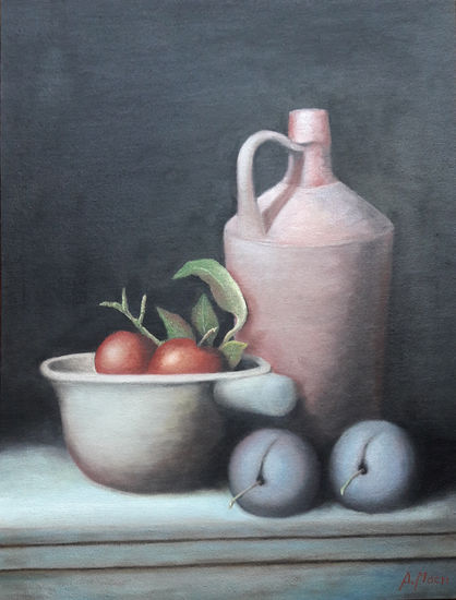 Manzanas y ciruelas Oil Others Still Life Paintings