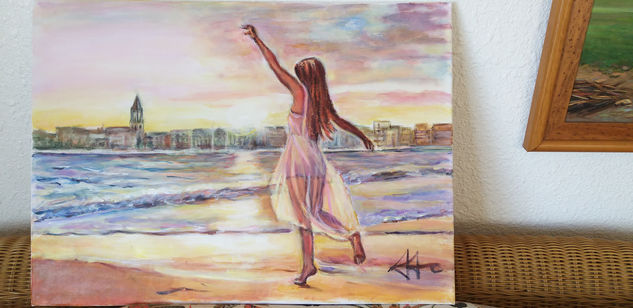 Alba de Palamós Acrylic Canvas Marine Painting