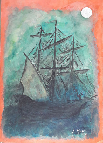 Silencio Watercolour Card Marine Painting