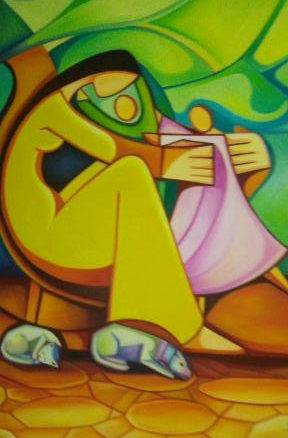 MATERNIDAD Oil Canvas Figure Painting