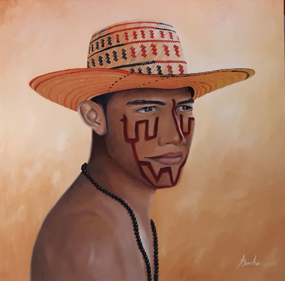 Joven wayuu Oil Canvas Portrait