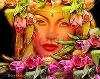 Mujer entre flores