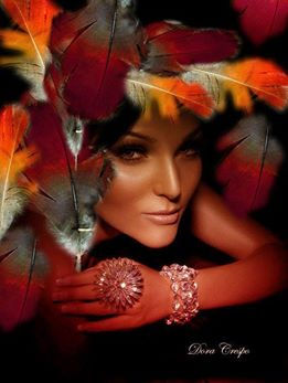 Mujer y plumas