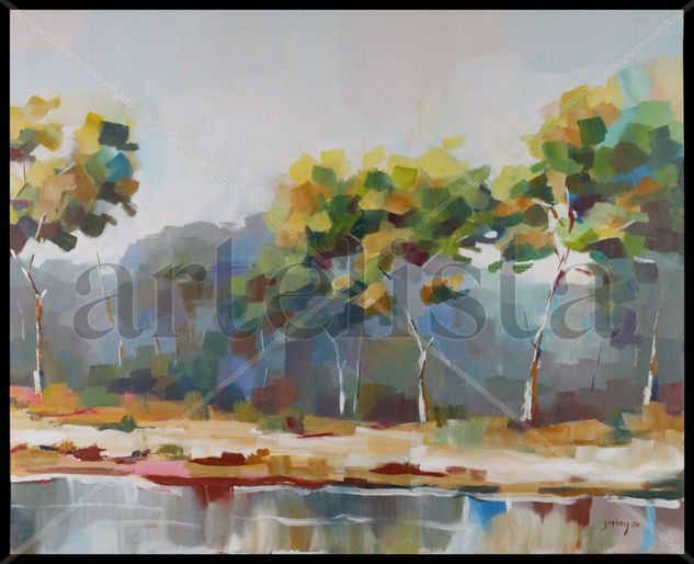 Estany de Pujol 1 Acrylic Canvas Landscaping