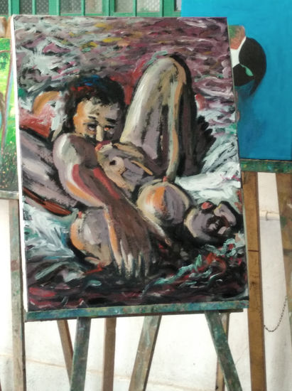 Amantes Oil Canvas Nude Paintings