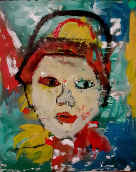 El sombrero rojo Oil Canvas Portrait