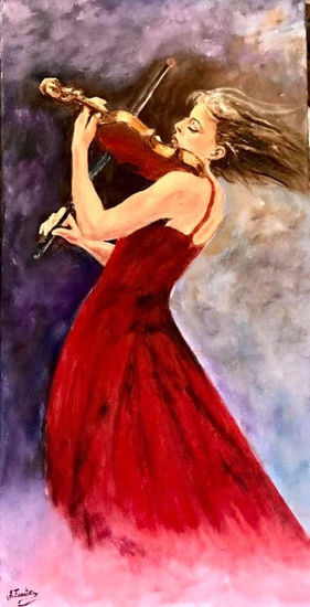 Violinista Oil Canvas Figure Painting