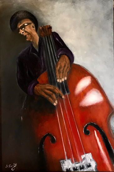 Musico contrabajo Oil Canvas Others