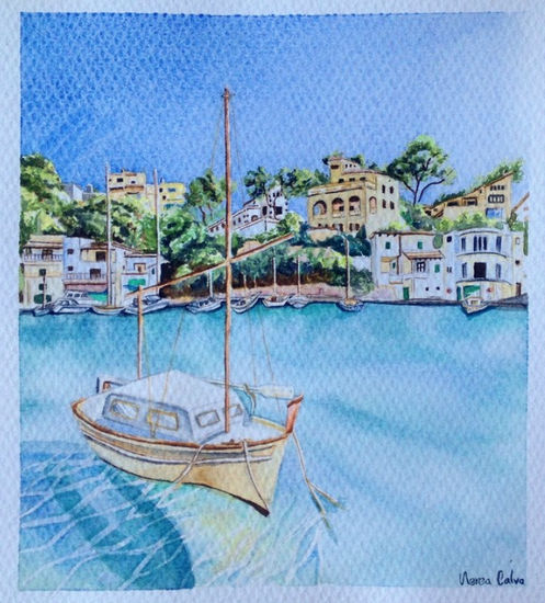 Cala Figuera, Santanyí, Mallorca Watercolour Paper Landscaping