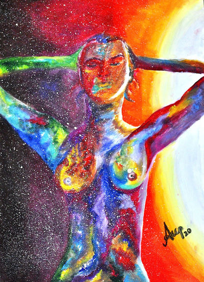 Mujer universo Óleo Papel Figura