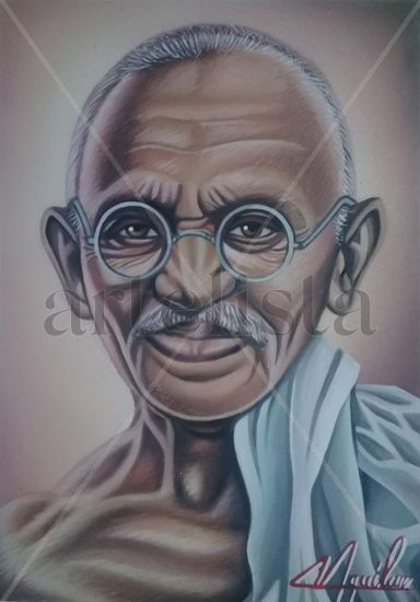 Mahatma Gandhi Acrílico Otros Retrato