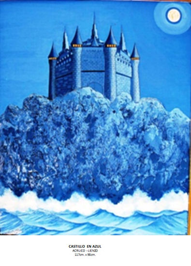 Castillo en azul Acrylic Canvas Landscaping