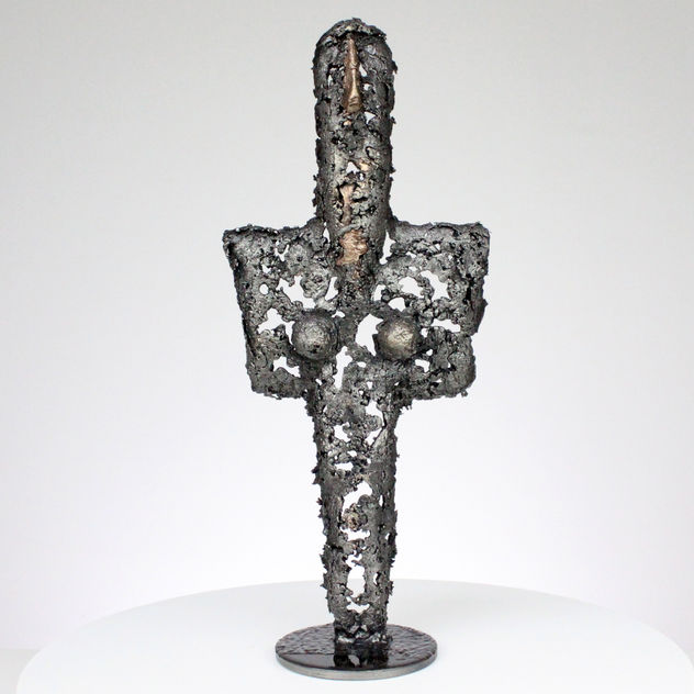 Idole CLXV - Escultura metálica cuerpo de bronce y acero