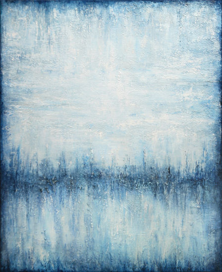 Blue Minimalist Landscape Acrylic Canvas Others