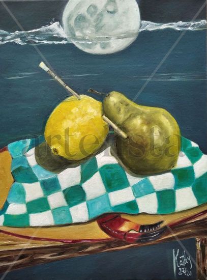 La pera liminera Oil Canvas Still Life Paintings