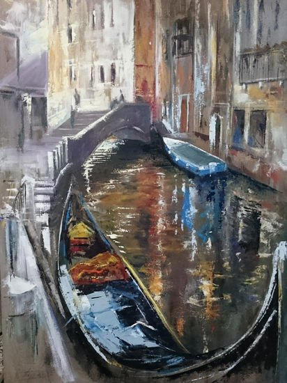 Canal en Venecia Media Mixta Lienzo Paisaje