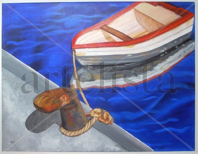 "casi a la deriva" Acrylic Canvas Marine Painting