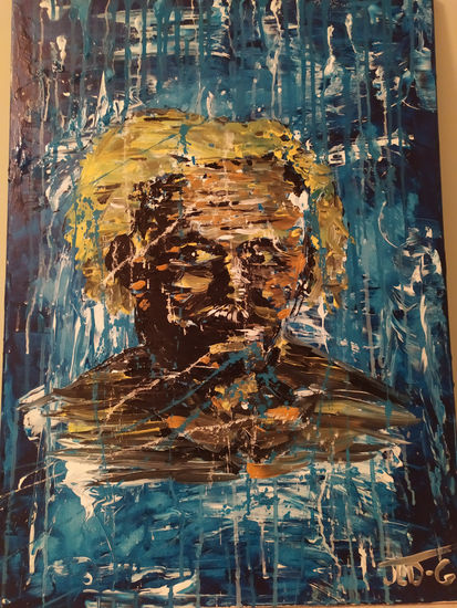 Albert Einstein abstracto Acrylic Canvas Portrait