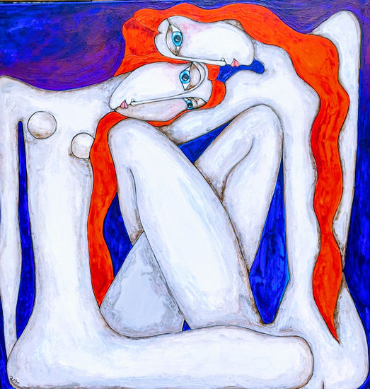 Mujeres Acrylic Canvas Figure Painting