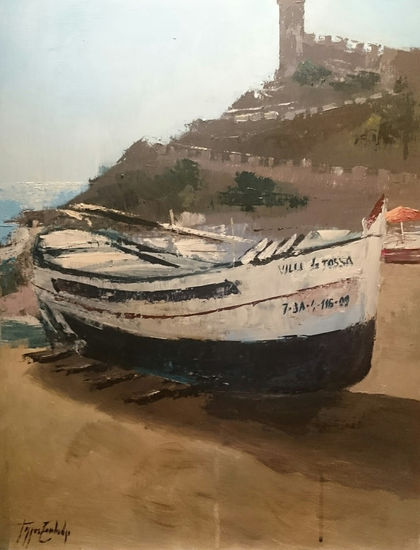 Barca en Tossa de Mar Acrylic Panel Marine Painting