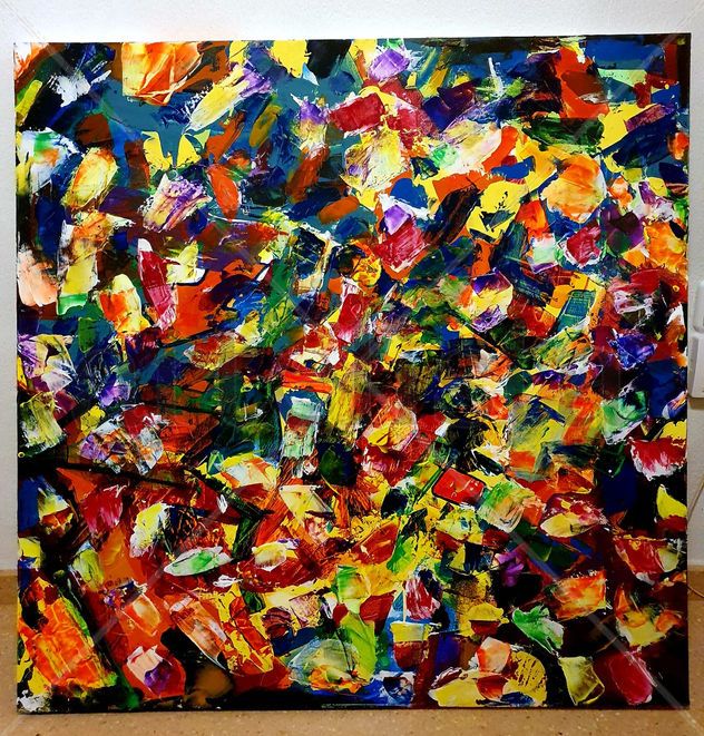 Cuadro Pintura en Acrílico - Abanico de Color
