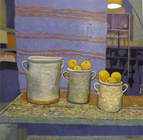 Keramik  Interior Oil Panel Still Life Paintings