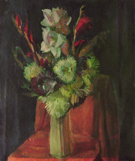 Flowers in a vase Óleo Lienzo Floral