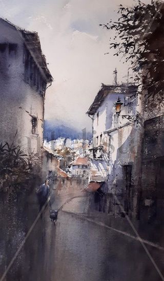 Caminata Matutina por Granada-España Watercolour Paper Landscaping