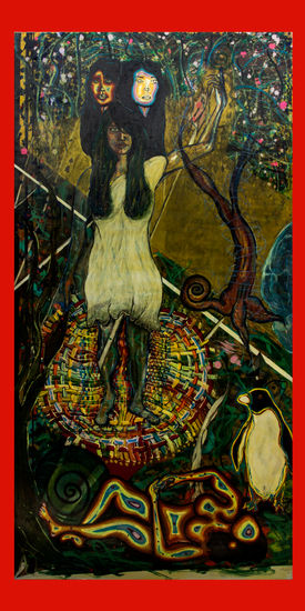 "Sabiduría" panel 4/5 Mural: "La obsesión de conocer" Mixed media Panel Landscaping