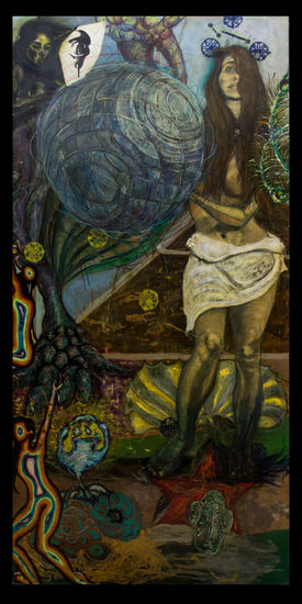 "Conocimiento" panel 2/5 mural: La obsesión de conocer Mixed media Panel Landscaping