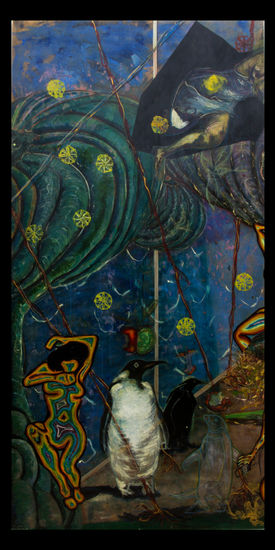 "Despertar" panel 1/5 Mural "La obsesión de conocer" Mixed media Panel Landscaping