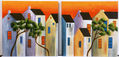 casas cielo naranja
