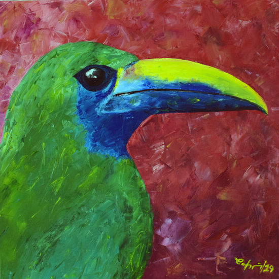 Tucán Esmeralda Oil Canvas Animals