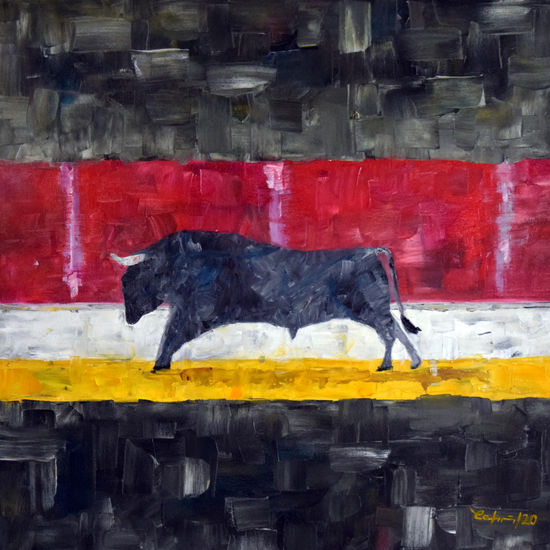 Toro en plaza Oil Canvas Others