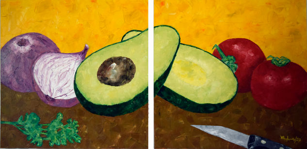 Guacamole Oil Canvas Still Life Paintings