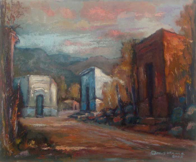 Recuerdos de mi Pueblo Oil Canvas Landscaping