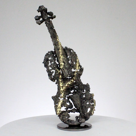 solo de violín I - escultura de encaje de latón Metal Figurative